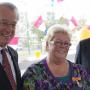 Joke van den Boomen samen met burgemeester Jozias van Aartsen en oud-burgemeester Wim Deetman van Den Haag